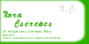 nora cserepes business card