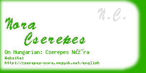 nora cserepes business card